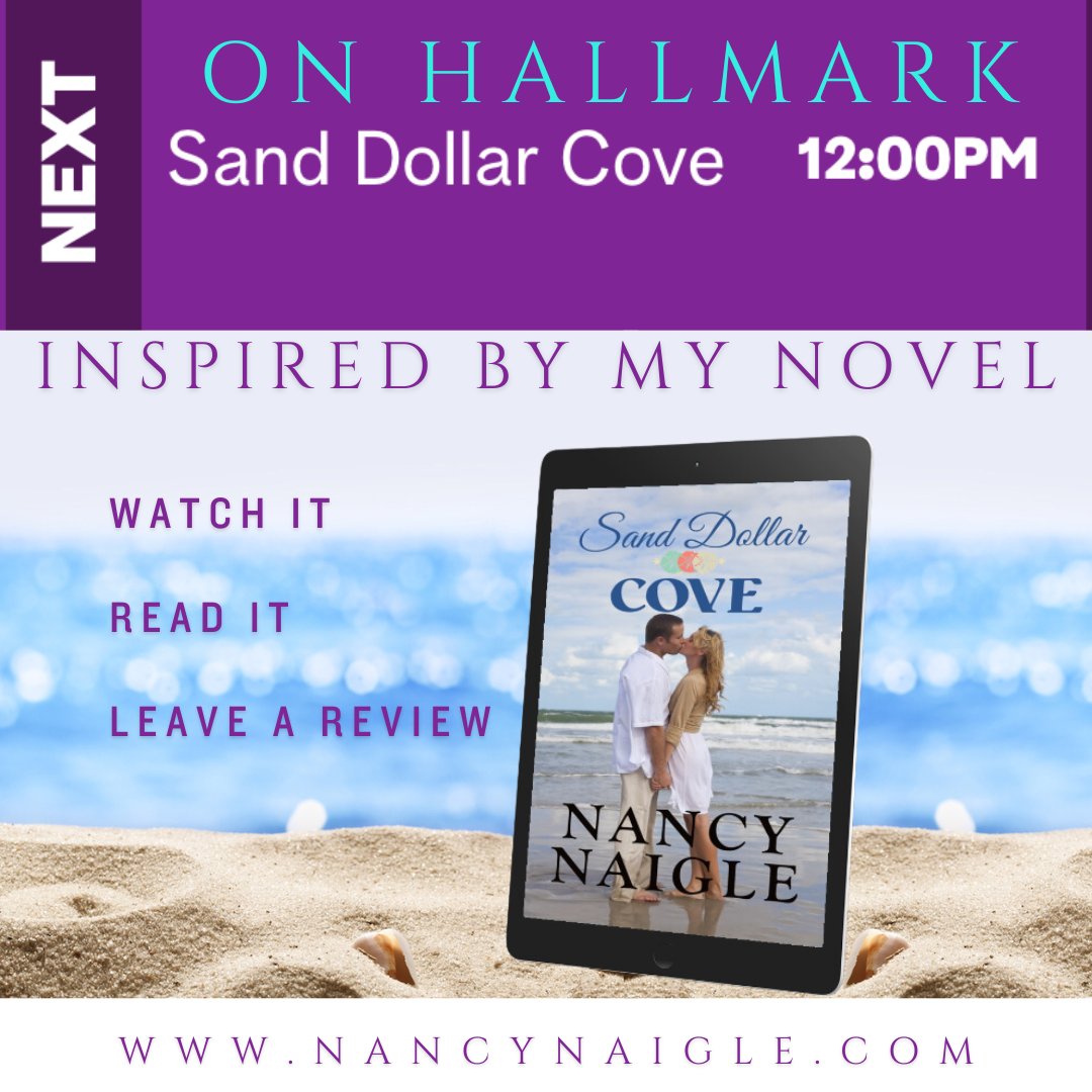 LOOK what's coming on at noon eastern. SAND DOLLAR COVE! Hope you'll watch the movie, then buy the book that inspired the movie...they are totally different but both so heartwarming. I know you'll love them both. amzn.to/3VwKRcW