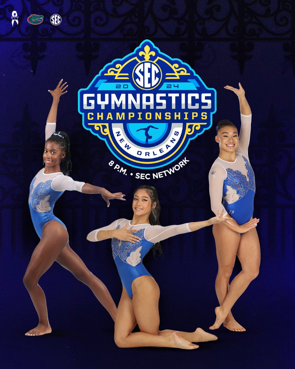 Post-season begins tonight! No. 4⃣ 🐊🤸🏽‍♀️ at #SECChampionship Meet 📍 @SmoothieKingCtr | New Orleans, LA 🕗8pmET | Session II 📺 SEC Network 🖥️📱💻 tinyurl.com/2k9vbsy8 📊 tinyurl.com/46zrrj7h 🎟️ tinyurl.com/yc5z39c7 #GoGators | 🐊🤸🏽‍♀️