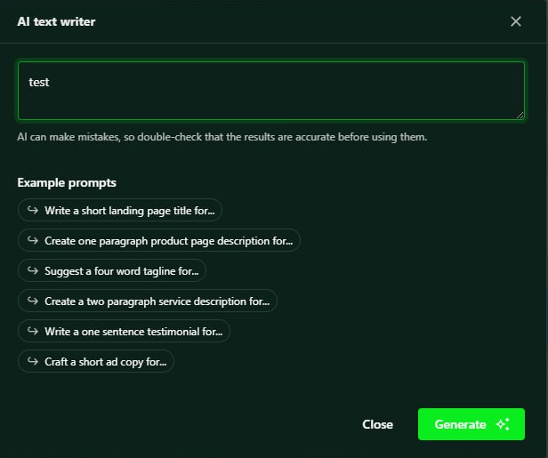 WebsiteAI dApp Update NOW LIVE  🔥

Entirely new and improved features included within WebsiteAI Bot &amp; Website Builder 🔨

New AI functionalities added:

- Added AI based image and text generation in the editor.

- Improved background editor functionality and added more