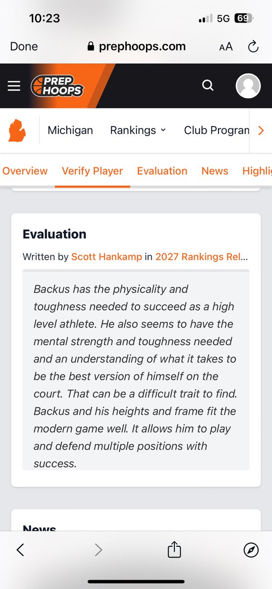 I appreciate the write up and high ranking from @HankampScott . It is a honor to be ranked so high in football and basketball in 2027. Thank you @PrepHoopsMI and @PrepRedzoneMI. Lots of coaches and trainers have helped. Lots of work to go. @JoeMento @TylerEliteQb1 @NorthcoastAAU…