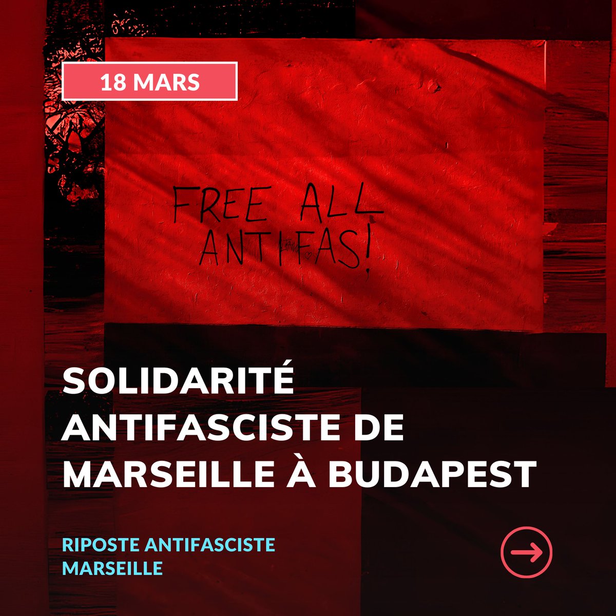 🔥 Solidarité avec tous·tes les antifascistes incarcéré·es, recherché·es, et frappé·es par la répression ! Marseille vous envoie de la force !

#FreeAllAntifas
#FreeTheBudapestTwo
#NoExtradition 

1/