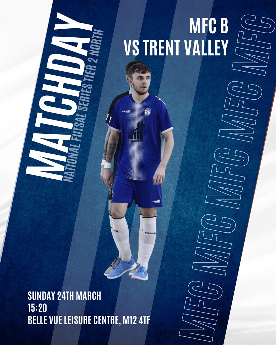 FANFS: The @MFC_Futsal B team lads will be looking to build on their win last time out in @FA_NFS T2 North to try and secure 3 points against Trent Valley. Come down to Belle Vue and cheer them on! #WeAreMFC #nextgen