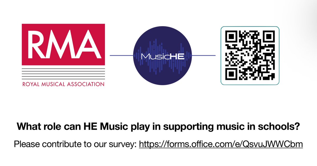 The @royalmusical and @MusicHigherEd are working together to understand how music in HE can support music in schools, particularly following the changes to the music hub programme in England. We’re keen to hear from those involved in music before HE - please contribute to our