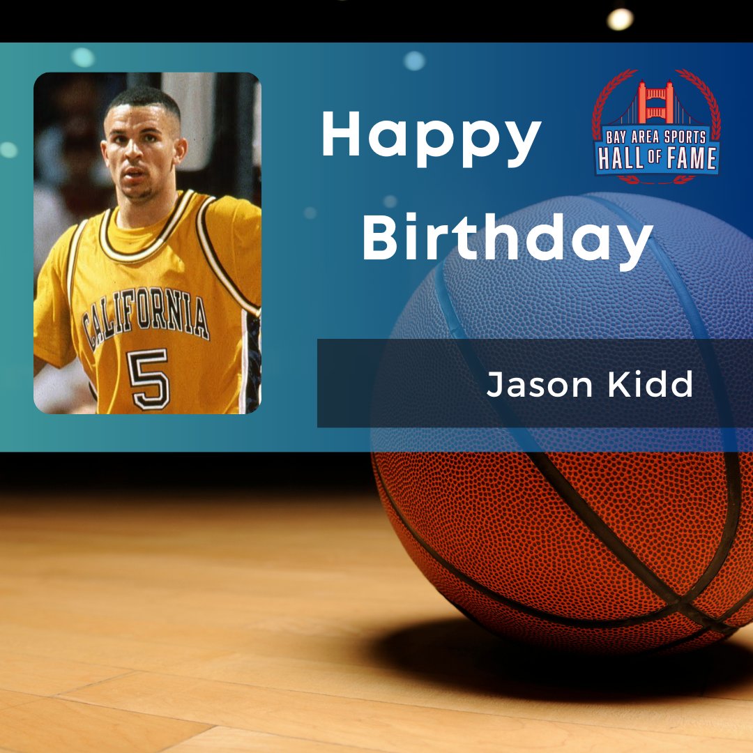 Happy Birthday to the legendary Jason Kidd! 🎉 Inducted into the Bay Area Sports Hall of Fame in 2019, he continues to inspire. 🏀