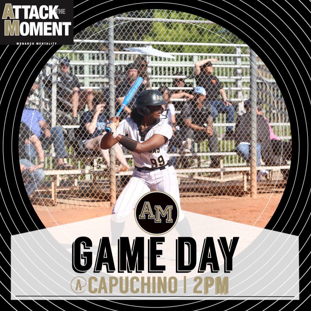 Softball is on the road today at 2pm at Capuchino. #GoMonarchs
