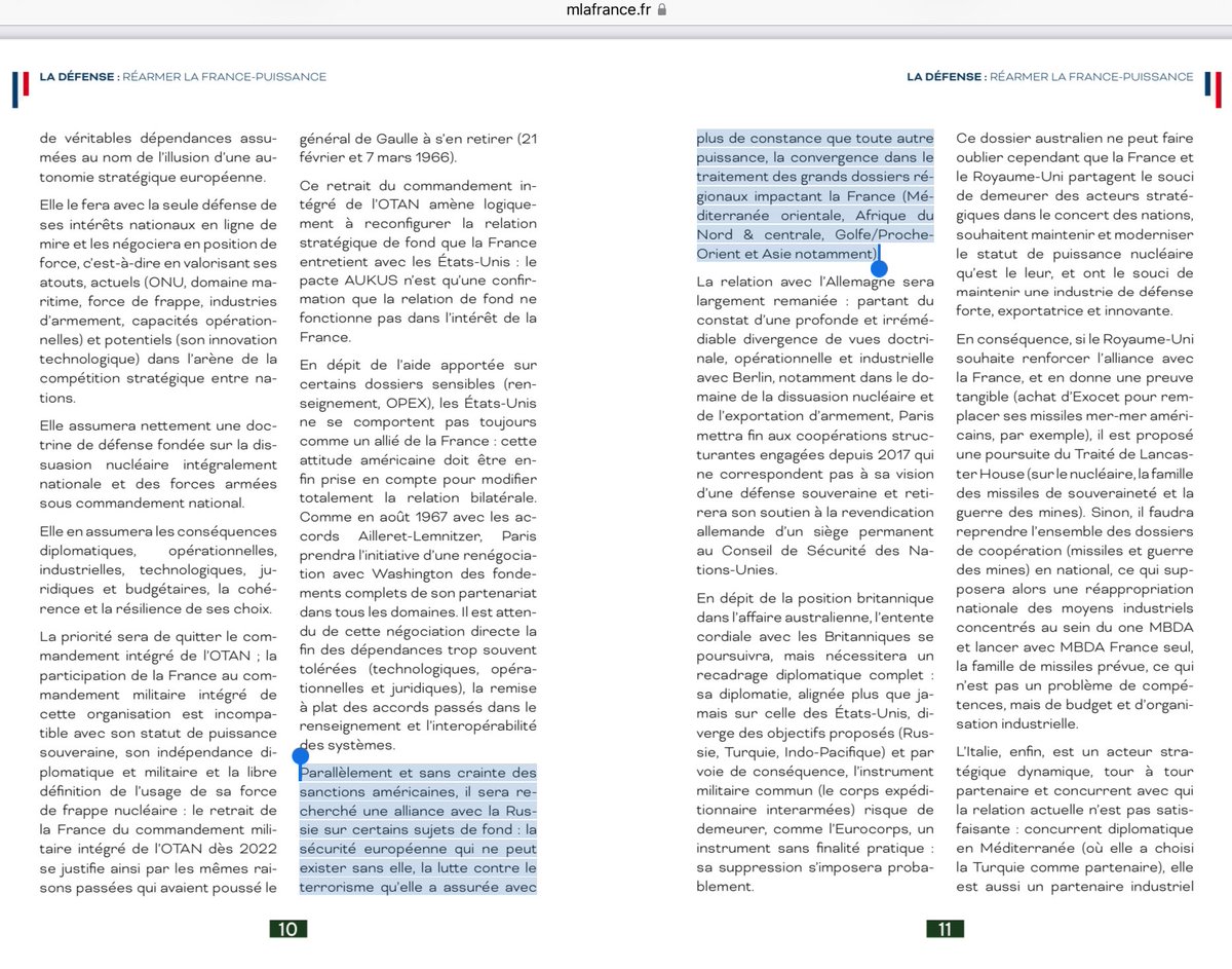 FabriceDAndrea's tweet image. 14/ «sans crainte des sanctions américaines, il sera recherché 1 alliance avec la Russie sur des sujets de fond [notamment] la sécurité européenne qui ne peut exister sans la Russie »

Programme électoral de #MarineLePen en 2022.