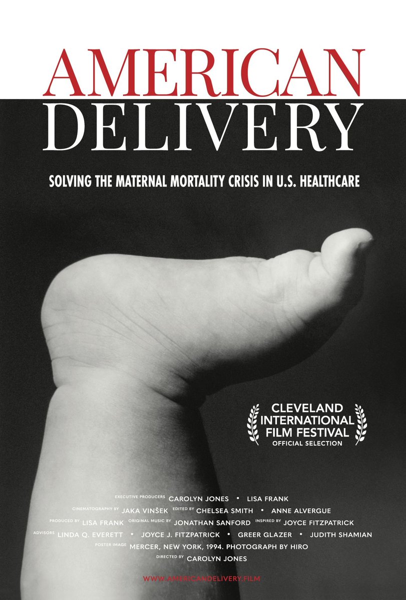 American Delivery – a new documentary film focused on the nation's maternal mortality crisis – will premiere at the @CIFF at 7:30 p.m. on April 6. For more information, click here: clevelandfilm.org/films/american… #CIFF48 #AmericanDelivery @cwru