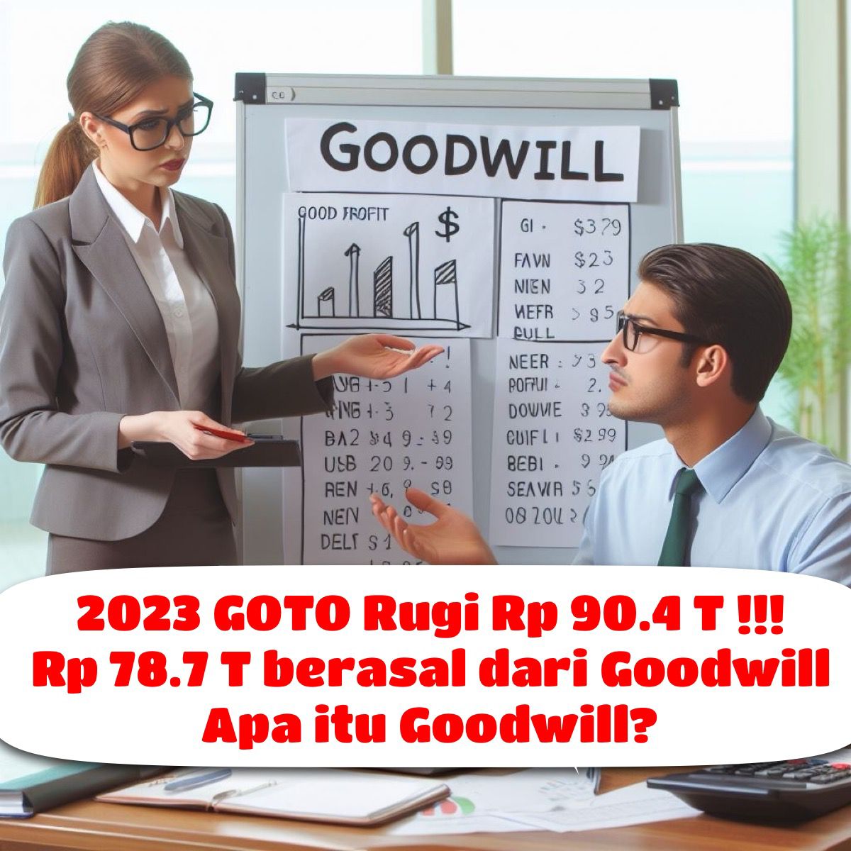 Rudiyanto_zh's tweet photo. Laporan Keuangan Full Year 2023 GOTO sudah terbit

GOTO tercatat rugi Rp 90,4 Triliun !!! 
Sebanyak Rp 78.7 Triliun di antaranya adalah Goodwill

Apa itu Goodwill ? Mengapa bisa besar sekali ?

BUKAN REKOMENDASI BUY SELL HOLD https://t.co/RoFwq6aOcz
