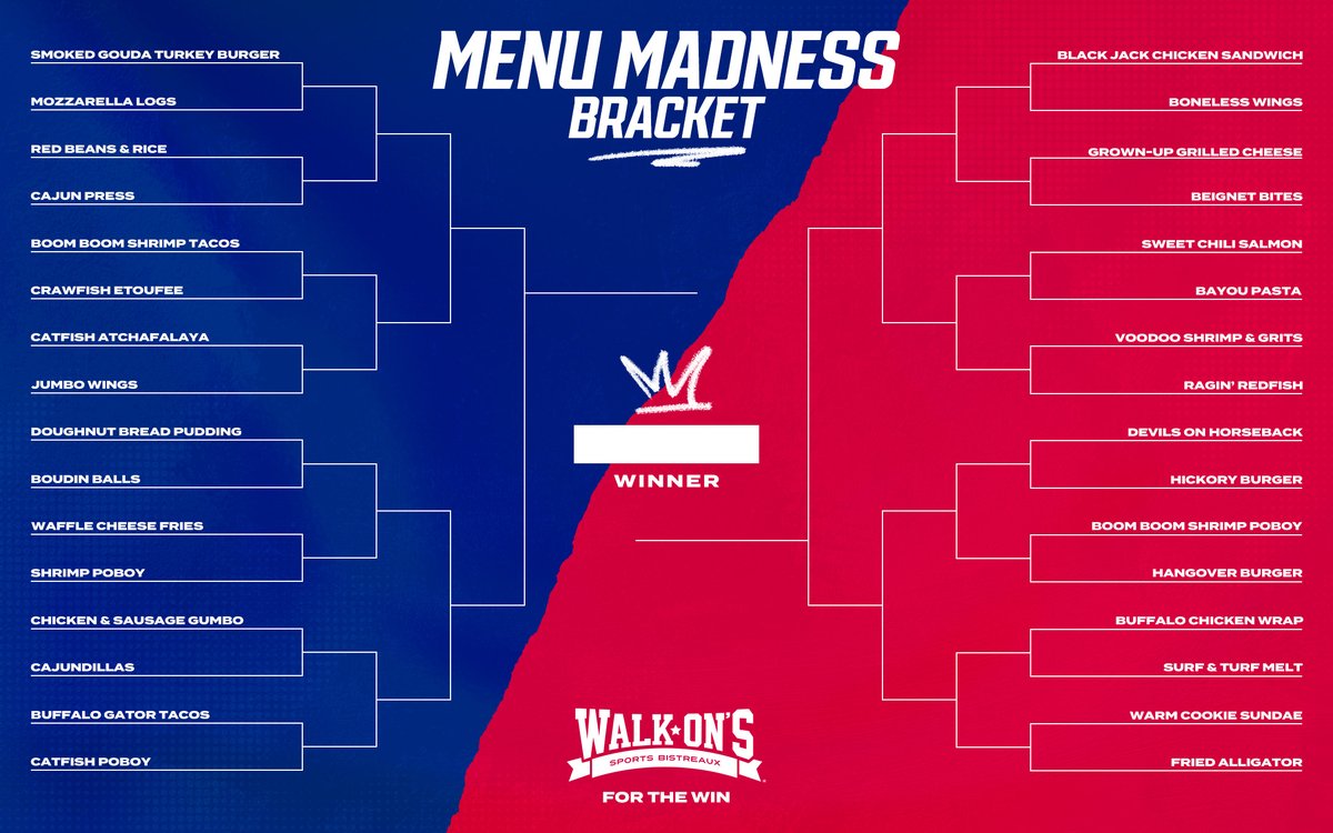 The ULTIMATE showdown is coming. 👀 Which Walk-On's favorite will reign supreme? Head to our Instagram Stories @walkons to vote and for your chance to win a Walk-On's Gift Card! 🏆