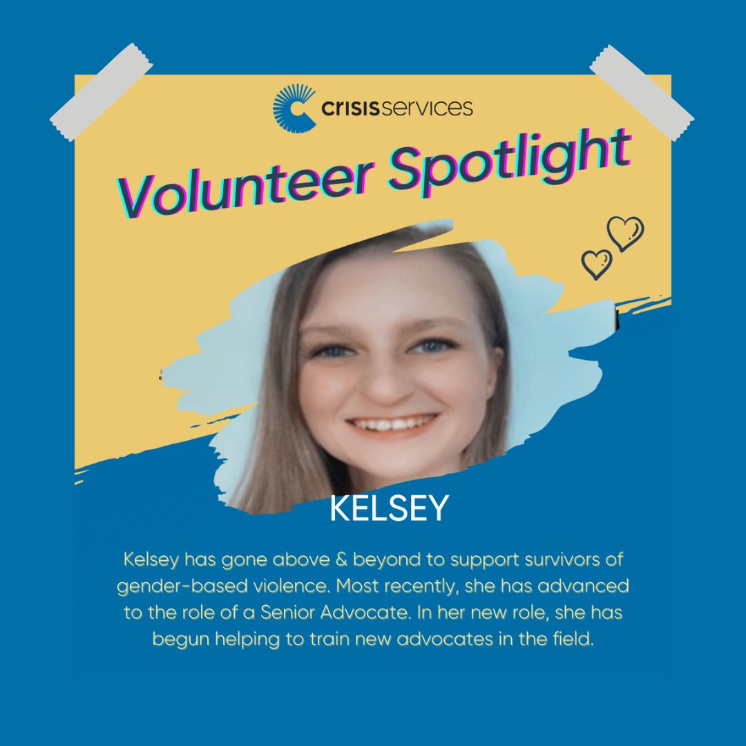 📢 Saturday Spotlight! 📢 We are highlighting Kelsey this weekend for her dedication and commitment to Crisis Services! Volunteer with us: ow.ly/PIJT50QY8HP #BuffaloVolunteer #Volunteers #CrisisSupport #MentalHealthSupport #ErieCounty #Buffalove #WNY