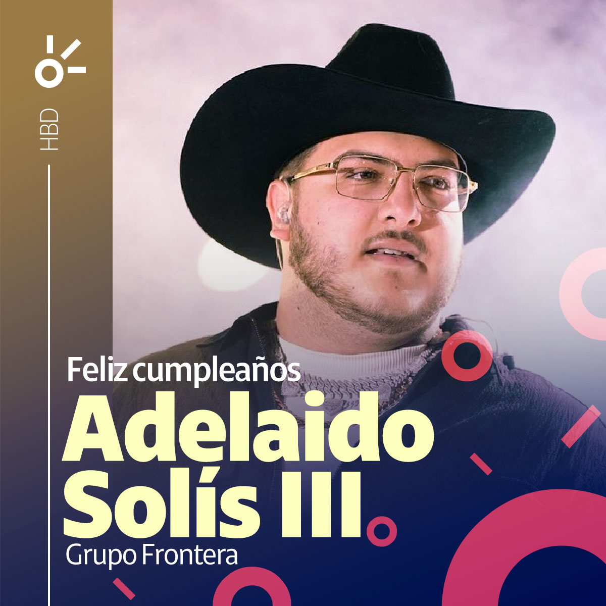 ClaromusicaMX's tweet photo. Si te queda #UnX100to, entonces úsalo para felicitar a #AdelaidoSolísIII de #GrupoFrontera, ¡hoy es su cumpleaños! 🤠🎂 https://t.co/y89taPqaye
#Claromúsica #ElAmorDeSuVida #YaPedoQuiénSabe https://t.co/X6VKNm3ZHN