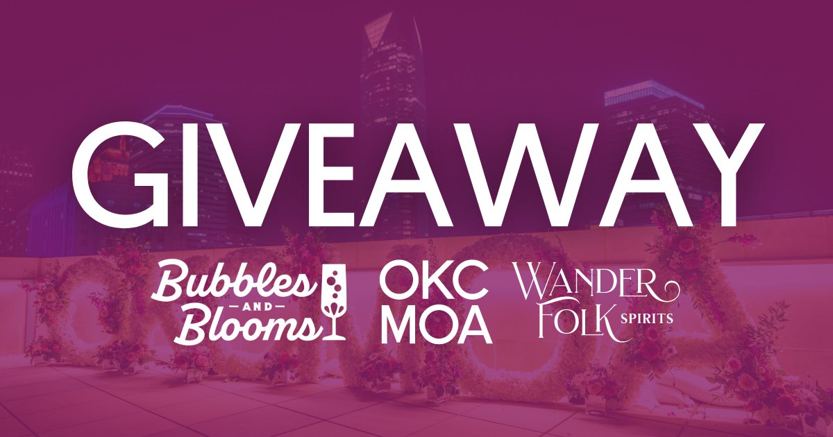 OKC Museum of Art (@okcmoa) on Twitter photo Win 2 tickets to the Bubbles & Blooms rooftop cocktail party with <a href="/WFspirits/">WanderFolk Spirits</a>! This annual spring party features floral-inspired cocktails, light bites, skyline views, live entertainment, and more.🌷🥂
Go to our Instagram (instagram.com/okcmoa) for details on how to enter! Win 2 tickets to the Bubbles & Blooms rooftop cocktail party with <a href="/WFspirits/">WanderFolk Spirits</a>! This annual spring party features floral-inspired cocktails, light bites, skyline views, live entertainment, and more.🌷🥂
Go to our Instagram (instagram.com/okcmoa) for details on how to enter!