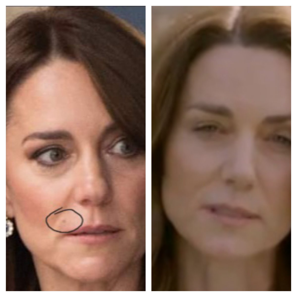 CManolake's tweet photo. @ReturnOfKappy In every picture of Kate there you will see a mole up to lips but u cannot see it in the video https://t.co/84GeC4thj6