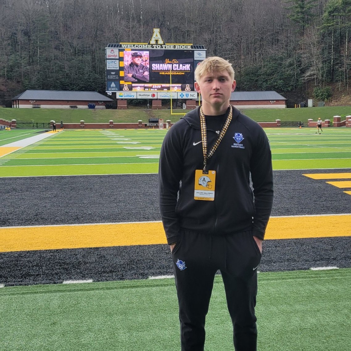 Stop number 2 for Dillon Galloway (@DillonGall80) as he is up in Boone at App State for their Junior Day! Great to see Dillon get invited to some big time in state schools this spring! @AppState_FB #GoApp