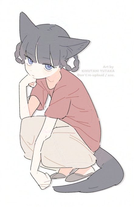 「blue eyes squatting」 illustration images(Latest)｜3pages