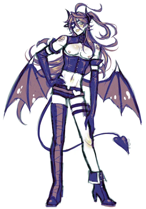 淫魔ルベ ラフ画エロい創作衣装って難しい… 