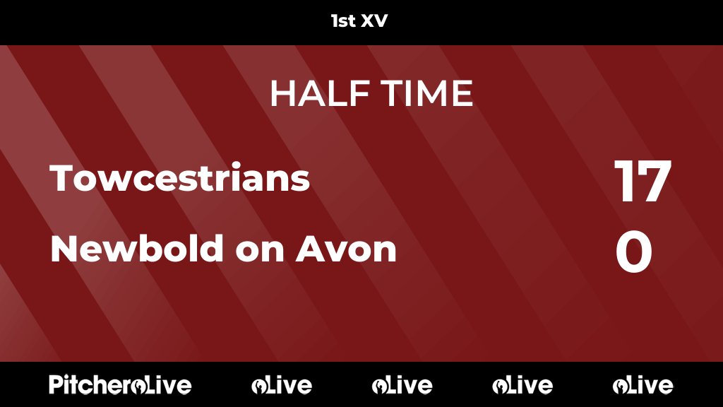 HALF TIME: Towcestrians 17 - 0 Newbold on Avon #TOWNEW #Pitchero pitchero.com/clubs/towcestr…