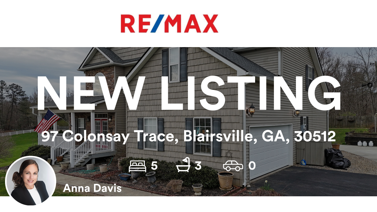 🛌 5 🛀 3
📍 97 Colonsay Trace, Blairsville, GA, 30512

My latest listing on RateMyAgent.
 400548
rma.reviews/RWTBJLugqIey
#LucretiaCollinsTeam #realestate #REMAXTownandCountry