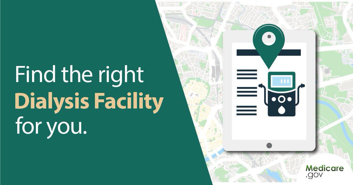 Getting the right care for kidney failure or End-Stage Renal Disease (ESRD) is crucial. Visit go.medicare.gov/3v3zY7M to compare dialysis near you. You can sort by dialysis type and see if a facility offers home dialysis training. #KidneyMonth