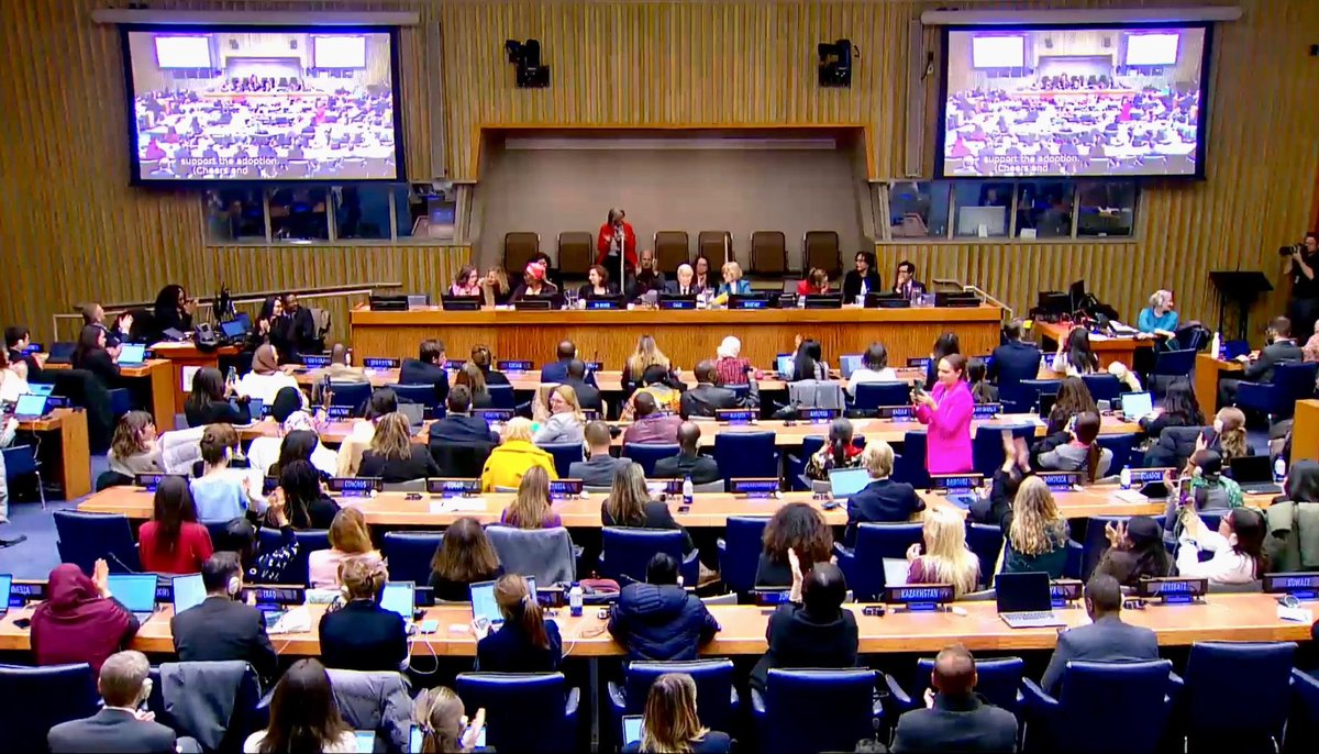 #CSW68 agreed conclusions, advancing #GenderEquality & the #empowerment of all #women & #girls in addressing #poverty, have been adopted! 👉 This year #Cyprus was part of the #EU negotiating team 🇨🇾🇪🇺 Thankful to Amb. @yokabrandt @KingdomNL_UN for the skillful facilitation 🙏