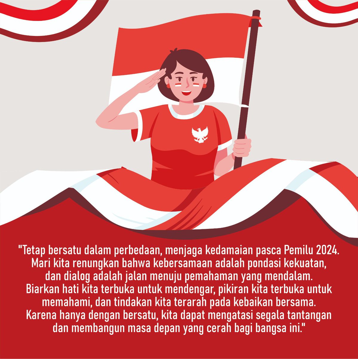 “Dengan adanya pemilu damai, maka hasil pemilu lebih mungkin diterima oleh semua pihak, sehingga dapat membantu menjaga stabilitas politik dan dapat mencegah perubahan pemerintahan yang tiba-tiba, atau konflik politik yang berkepanjangan #pemilu2024 #pemiludamai