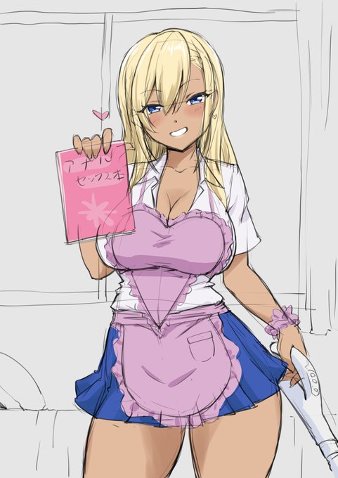 押し掛け女房系ギャルとかそんな感じで描いてみたラフ。髪型とかどっかで見たような感じなんだけどどうだろうなあ。 