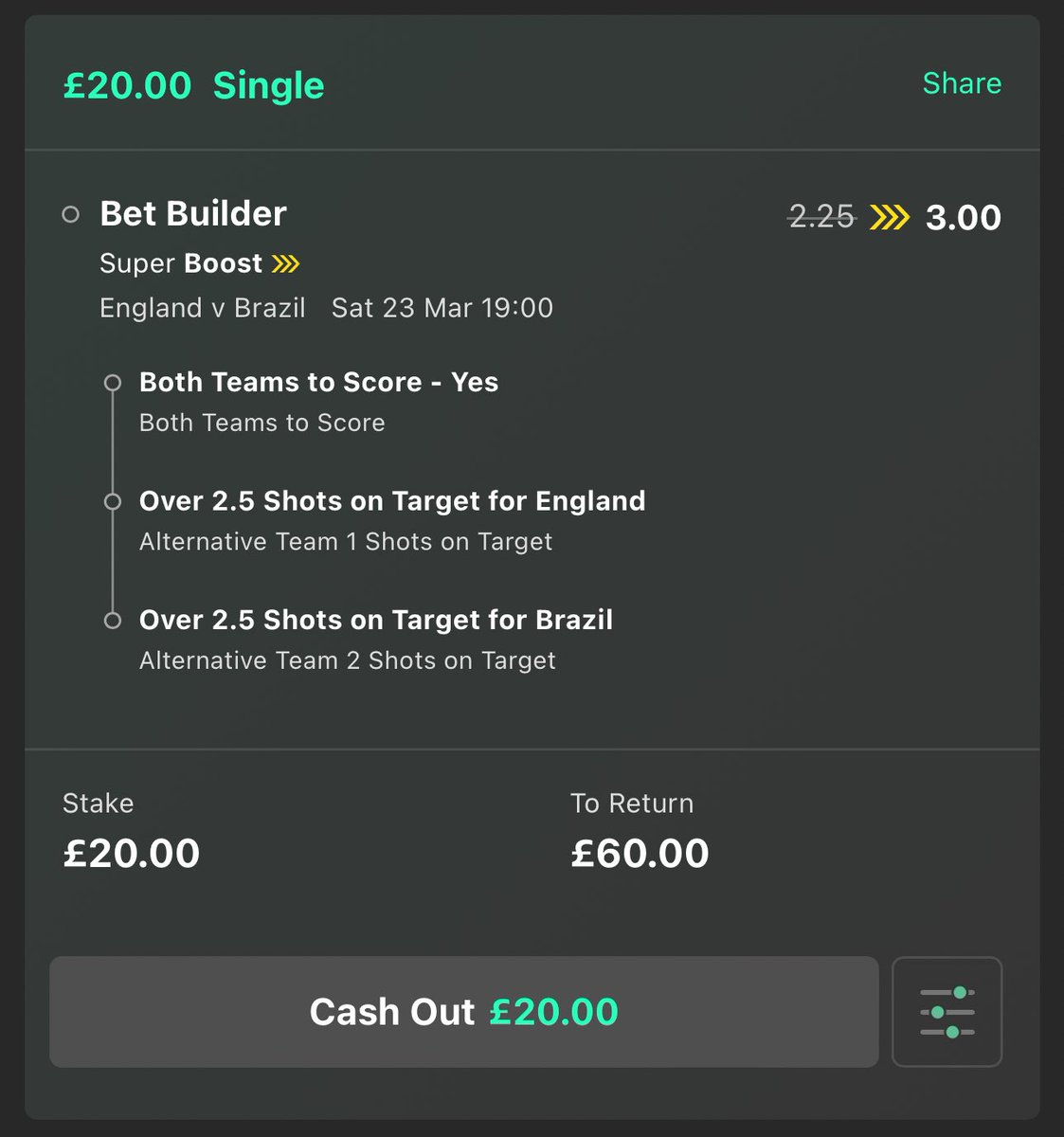 Lord’s Football Tips (@lordfootytips) on Twitter photo 💰 £60 CASH GIVEAWAY!!!
If this England v Brazil bet builder wins we will giveaway £60 cash! 💰
❤️ £30 to someone who LIKES this post
🔁 £30 to someone who RTs this post
✅ Must FOLLOW <a href="/LordFootyTips/">Lord’s Football Tips</a> 💰 £60 CASH GIVEAWAY!!!
If this England v Brazil bet builder wins we will giveaway £60 cash! 💰
❤️ £30 to someone who LIKES this post
🔁 £30 to someone who RTs this post
✅ Must FOLLOW <a href="/LordFootyTips/">Lord’s Football Tips</a>