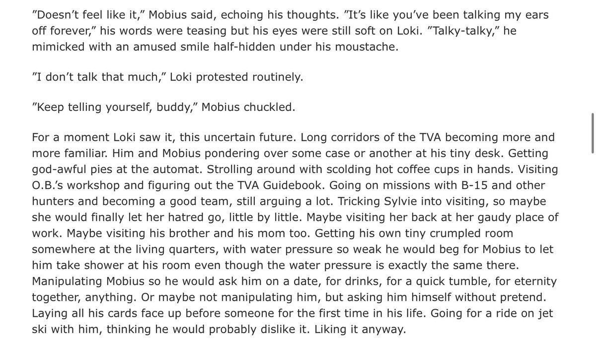 rumblebeeart's tweet image. archiveofourown.org/works/54379429 
Posted a new chapter to my #lokius fic! In this one Mobius takes a vigorous stroll through the Void and encounters a familiar face, and Loki decorates his kingdom