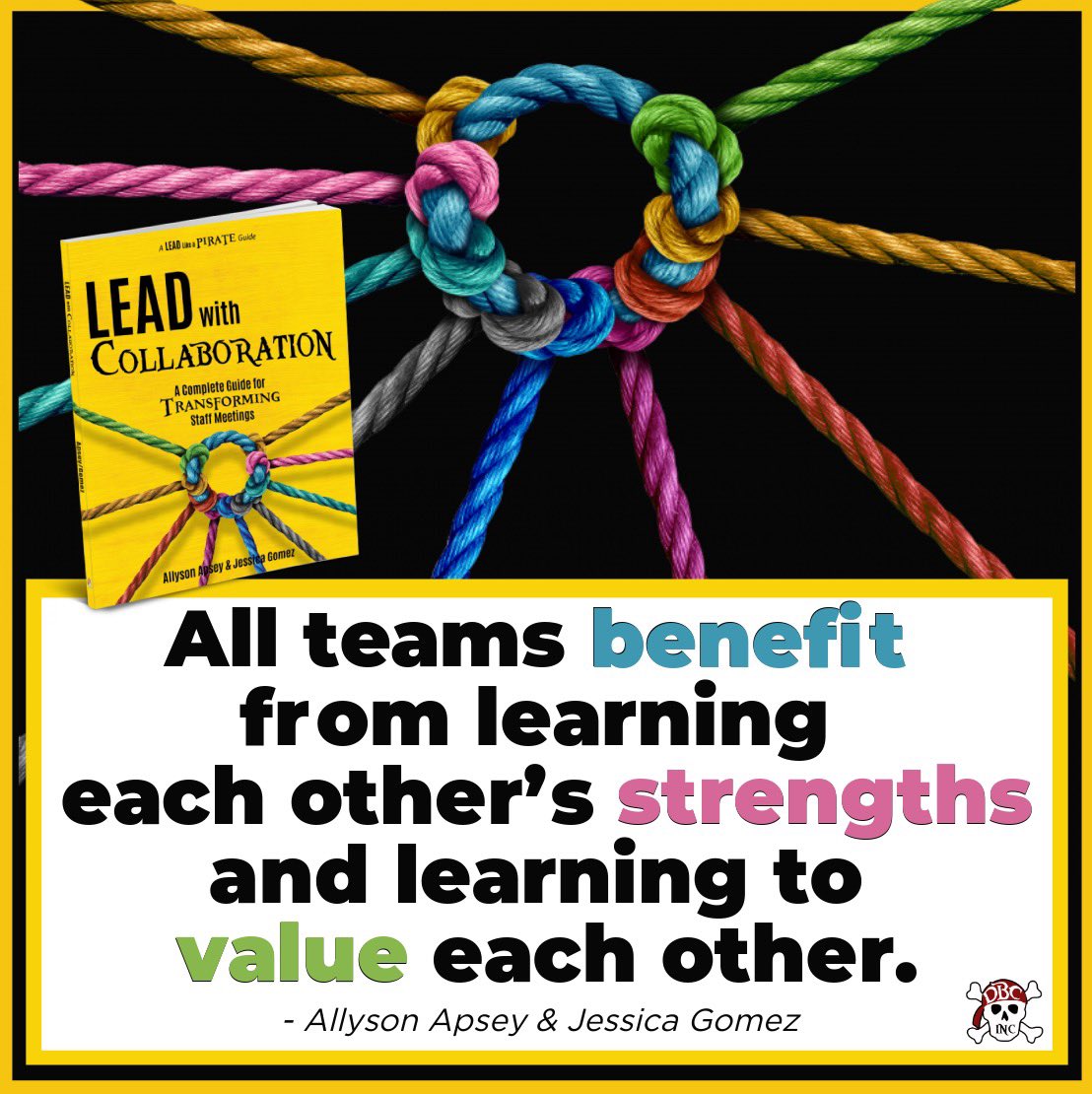 'All teams benefit from learning each other's strengths and learning to value each other.' - @AllysonApsey & @mrsjessgomez in #LeadWithCollaboration This is a must-read for school leaders! amazon.com/Lead-Collabora… #dbcincbooks #ASCD24 #leadlap #tlap