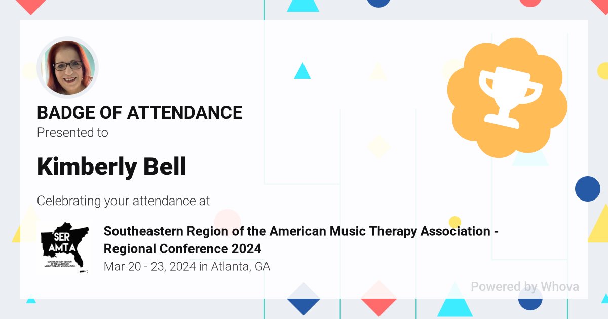 🎉 So excited to attend an in person conference - Southeastern Region of the American Music Therapy Association - Regional Conference 2024! 🎉 @SERAMTA #seramta2024 #regionalconference #AMTA #musictherapy #musictherapyconference #musictherapist ⁦@AMTAInc⁩ @TheCBMT⁩