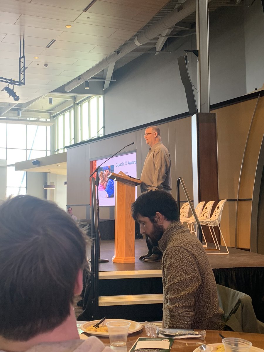 RoskampTim's tweet image. A great morning at the FCA Breakfast with almost 30 Sparta Athletes! Bonus, our own Coach Chaps was awarded the Coach O Award!!