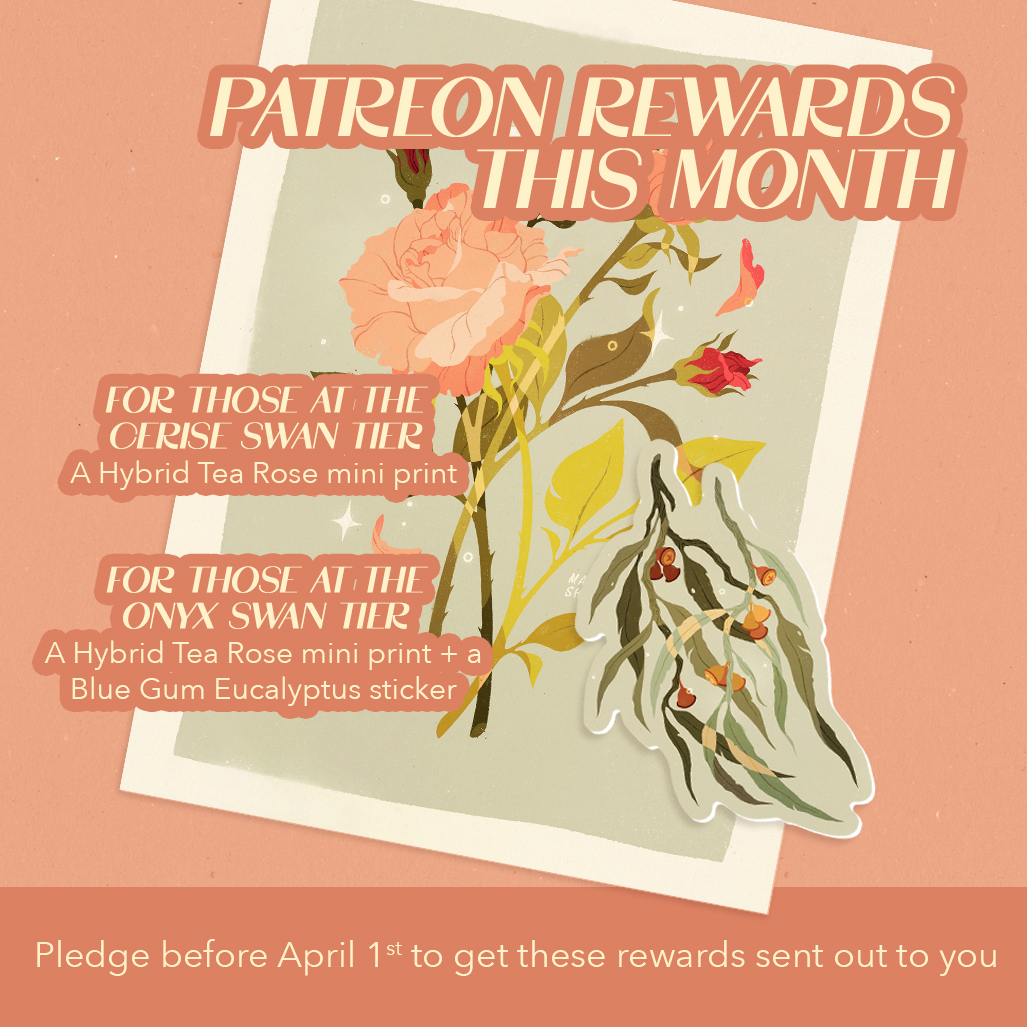 Let me show you what physical rewards you can get at the Cerise Swan or Onyx Swan tiers this month! Remember my Patreon is literally the best way to support my art and career right now. Doesn't matter what tier, all support is vital patreon.com/samanthamash