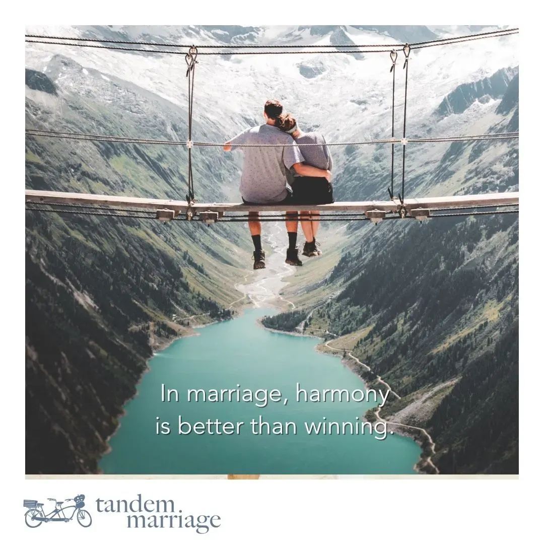 In marriage, harmony is better than winning.
 
In other words, it is more important to be in unity with you spouse (on the same page) than it is to be right.
 
Work on unity with you spouse! #GameChanger
 
TandemMarriage.com/differences
 
#TeamUs #MarriageGoals #MarriageEducation