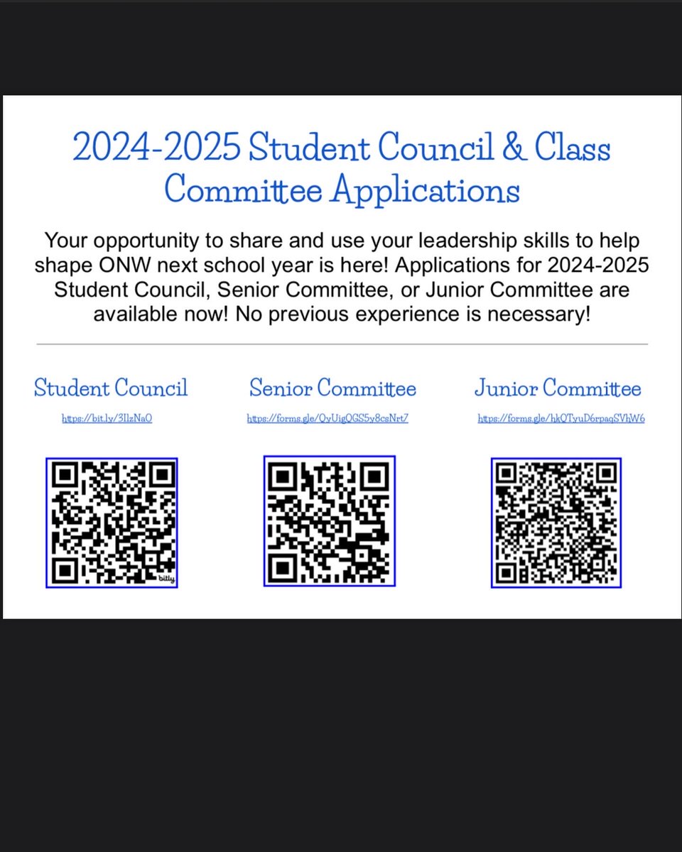The application to join the 2024-25 Student Council is now open through April 5th! This is a great opportunity to become more involved in your school and have a role in planning activities like the blood drive, HOCO, Winter Dance, and so much more! We hope to see you next year!