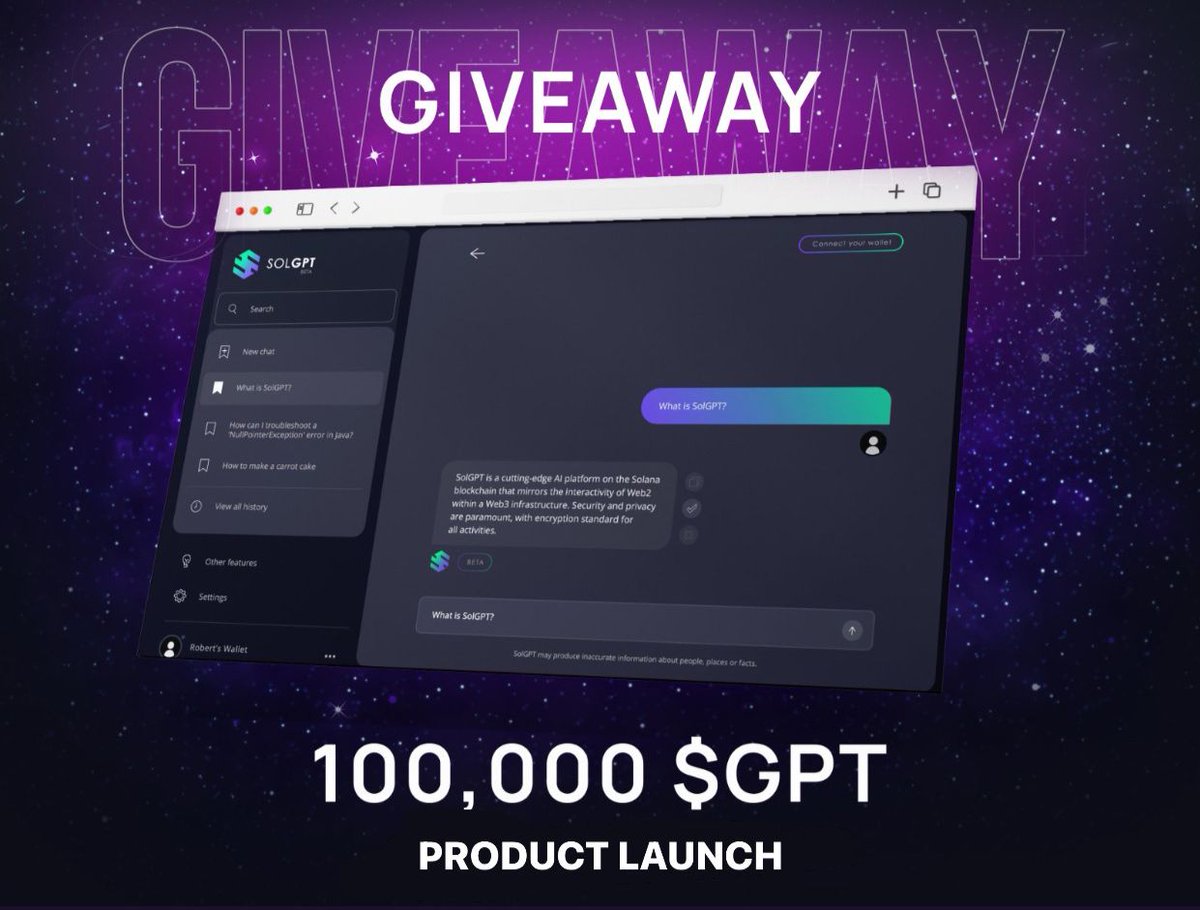 We will do a giveway among people who test our app today after launch and retweet it.

$100,000 $GPT for 3 holders.