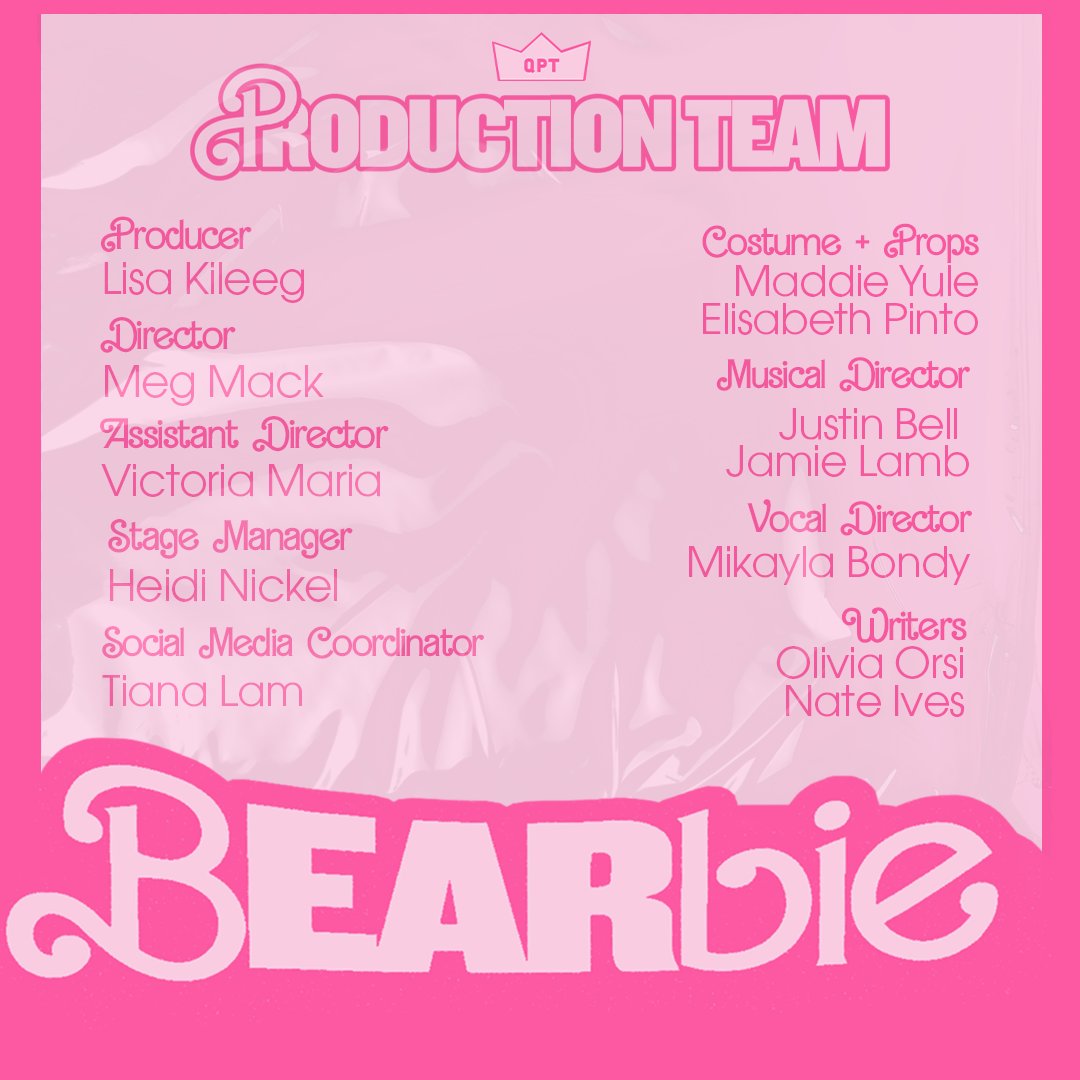 This Bearbie is ready to announce the production team!

#Bearbie #PlayersTO #ComedyBarTO #Barbie #TheBear #Toronto #TorontoTheatre #enjoyresponsibly #AnnouncementTime
