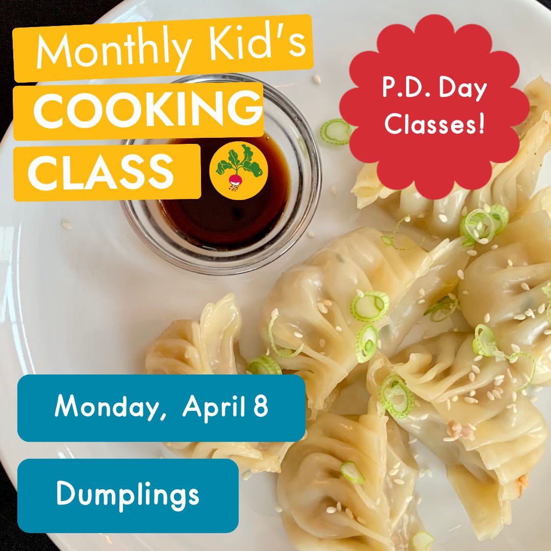 LIMITED spots‼️ 🥟 Secure your spot in one of our April 8th P.D. Day Classes, where participants will have the chance to make dumplings AND have a delicious meal - sesame chicken gyoza and a carrot ginger salad! 🥟 🔗 Register at buff.ly/3To7aif