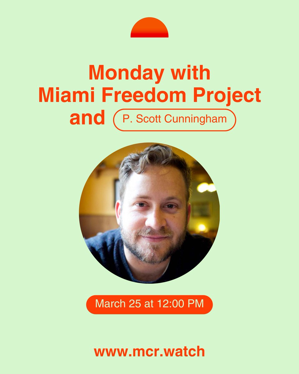 Tune in to mcr.watch this Monday at noon for our second episode on Miami Community Radio! We’re talking with @cunningpscott, the founder of @omiamifestival, a non-profit that spreads poetry across Miami-Dade