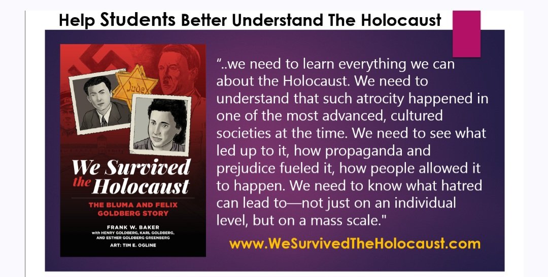 THIS is important: Our new #graphicnovel provides Ss with background on the rise of #antisemitism, the Final Solution and how two young Polish Jews miraculously survived. FREE teacher guide at our website: WeSurvivedTheHolocaust.com New Spanish edition available.