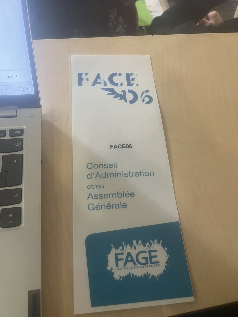 Présent aujourd’hui pour la <a href="/FACE_06/">FACE 06</a> , dans le cadre du #SNEE, à l’Assemblée Générale Ordinaire de <a href="/La_FAGE/">FAGE</a>, où nous avons pu échanger sur : 
👉🏼 Représentation étudiante
👉🏼 Affaires internationales
👉🏼 Innovation sociale

Un plaisir de représenter notre réseau et nos #étudiants 🤗