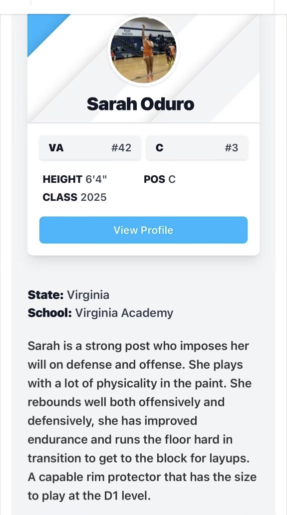 Great write up by @PGHVirginia about 2025 @SarahOdur0 -Coaches, come watch her this spring on the EYBL circuit playing for CP3 Flames 17u EYBL🏀!