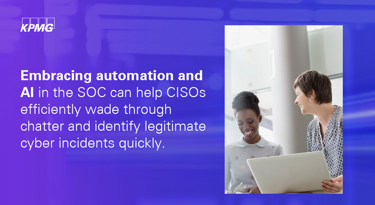 Automating simple #securityfunctions such as log management, threat scanning and access controls will enable #securityteams to pursue more agile and efficient response times. More insights in '#Cybersecurity considerations 2024' social.kpmg/mouzv0 | #KPMGCyber