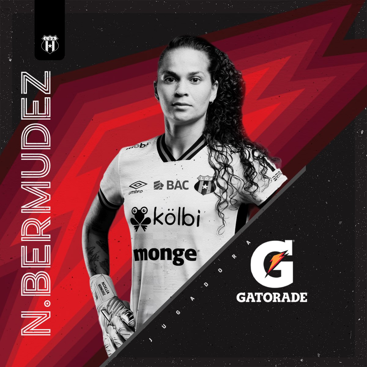 ¡La jugadora @GatoradeCR del juego vs Dimas! @noebermudez_13 | ⚡️ 🧤⚽️