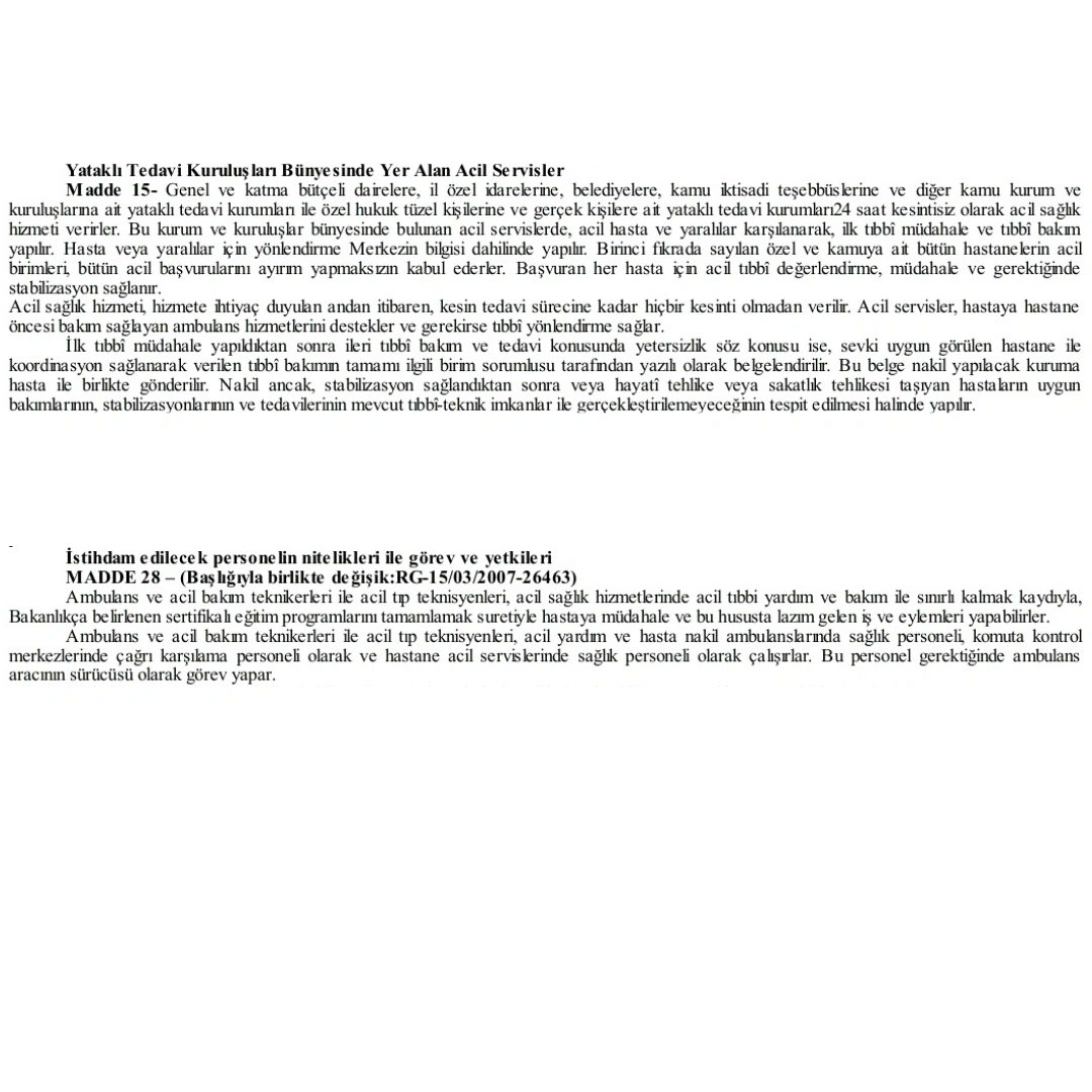 Yönetmelikte de belirtildiği üzere; Paramedik ve Att'ler acil servislerde çalışmaktadır/çalışmalıdır! 

#acillerparamediklerindir
#acillerattlerindir 

<a href="/drfahrettinkoca/">Dr. Fahrettin Koca</a> 
<a href="/drtolgatolunay/">Tolga TOLUNAY</a> 
<a href="/saglikbakanligi/">T.C. Sağlık Bakanlığı</a> 
<a href="/suayipbirinci/">Doç. Dr. Şuayıp Birinci</a> 
<a href="/yhgmsb/">Yönetim Hizmetleri Genel Müdürlüğü</a> 
<a href="/sagliklicozum/">T.C. Sağlık Bakanlığı Sağlıklı Çözüm</a>