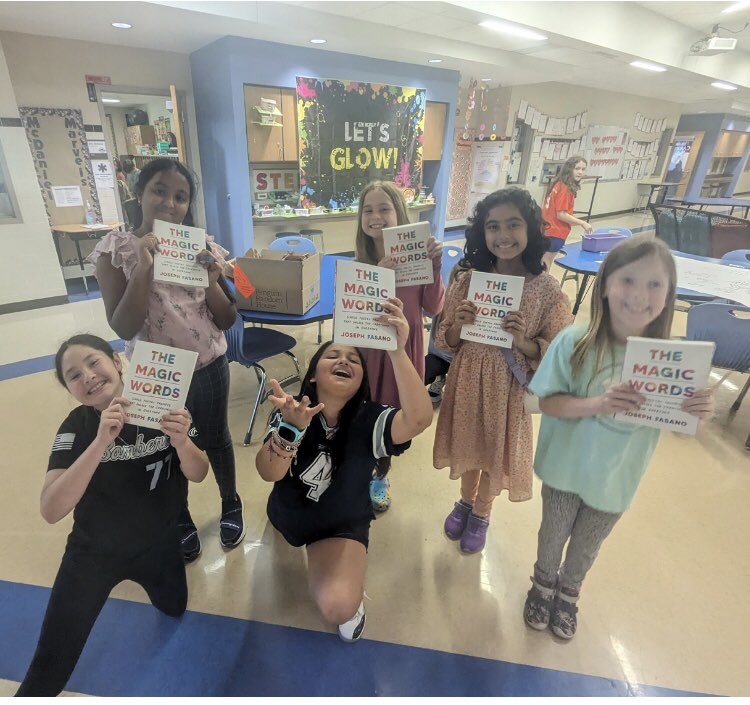 Students in Texas getting their early copies of The Magic Words! Pub day is Tuesday in the US, Thursday in the UK!