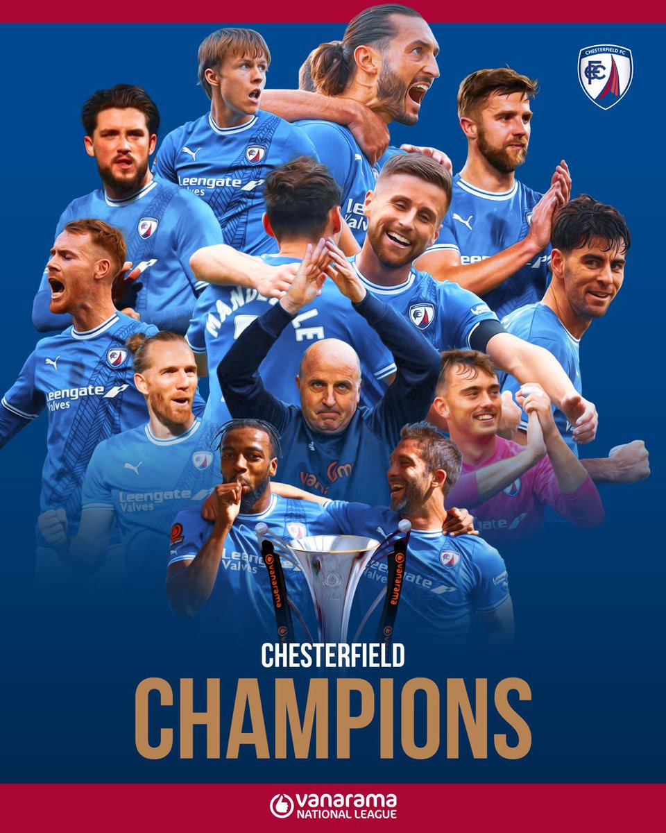 Introducing your 2023-24 @Vanarama National League champions! 🏆

Congratulations, <a href="/ChesterfieldFC/">Chesterfield FC</a> 👏