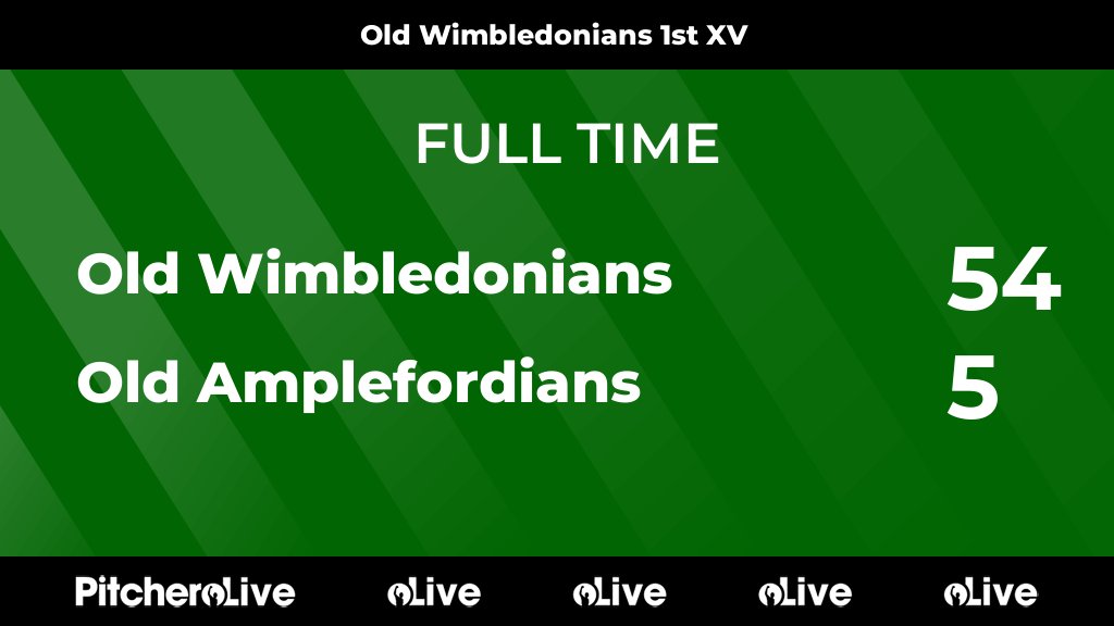oldwimrfc's tweet photo. FULL TIME: Old Wimbledonians 54 - 5 Old Amplefordians
#OLDOLD #Pitchero
https://t.co/lo6bC0Ce5X https://t.co/95VNguhiia
