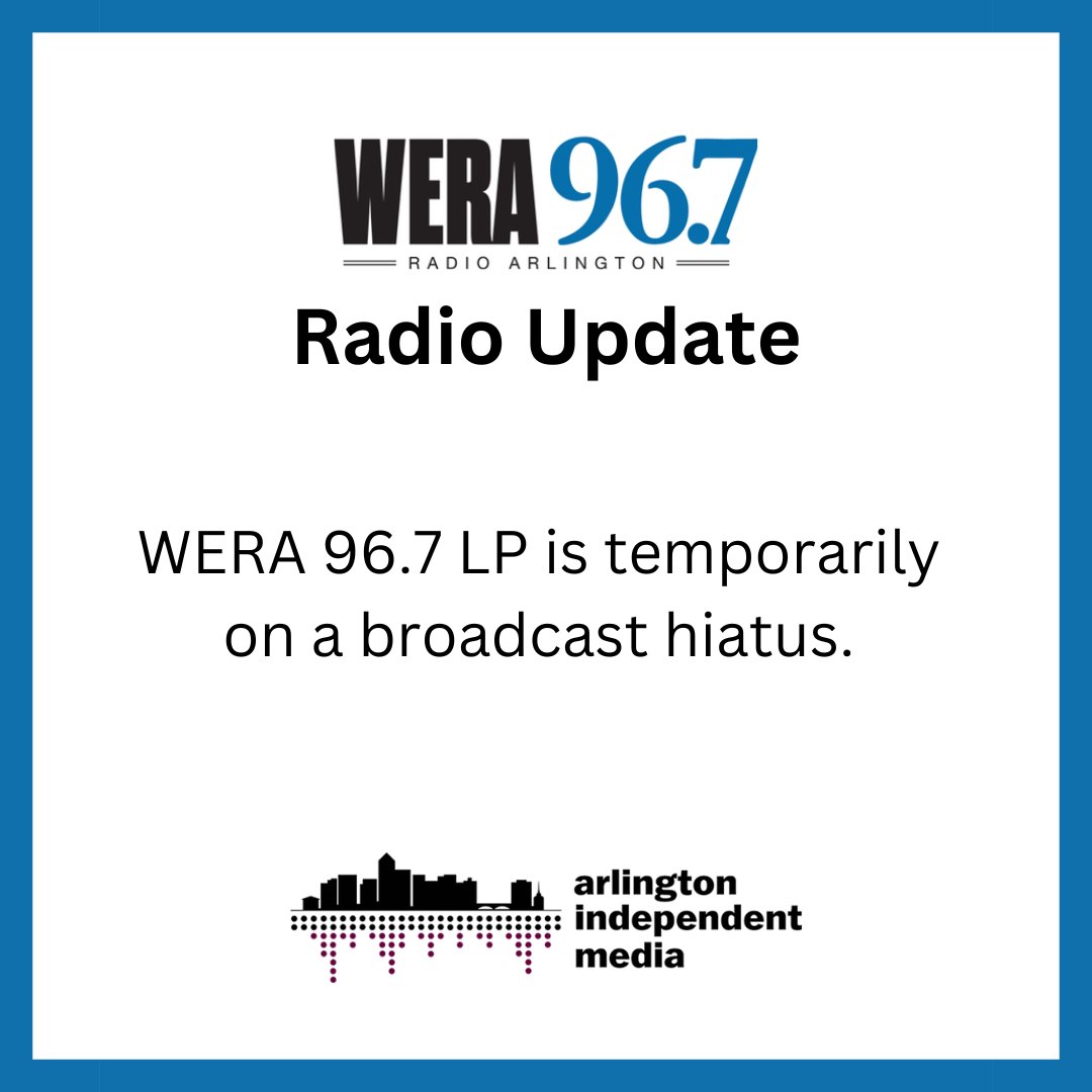 As of Friday, March 22, 2024, WERA 96.7 is temporarily on hiatus. This is a temporary pause, and necessary to determine next steps while remaining in compliance with the FCC. Please stay tuned for further updates— we hope to resume transmission as soon as possible.