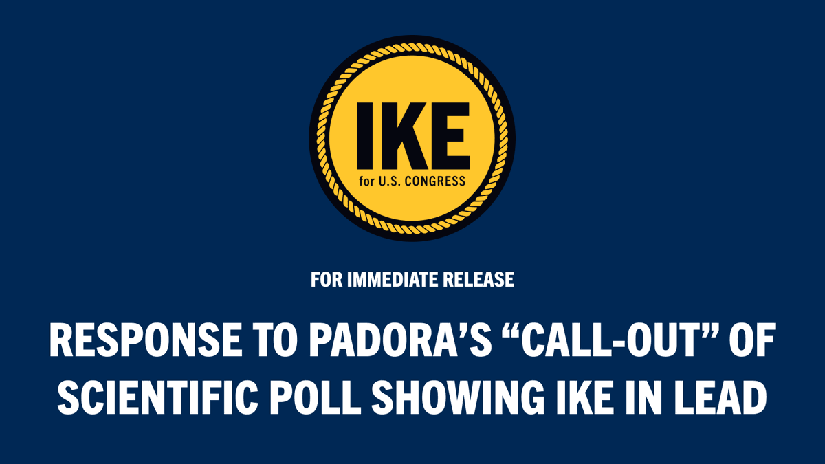 Here's our official statement on @PadoraforCO's response to the recent scientific poll showing Ike in the lead and Padora trailing in third place: In a statement, John Padora and his campaign “called out” a scientific poll released by an independent polling firm earlier in the