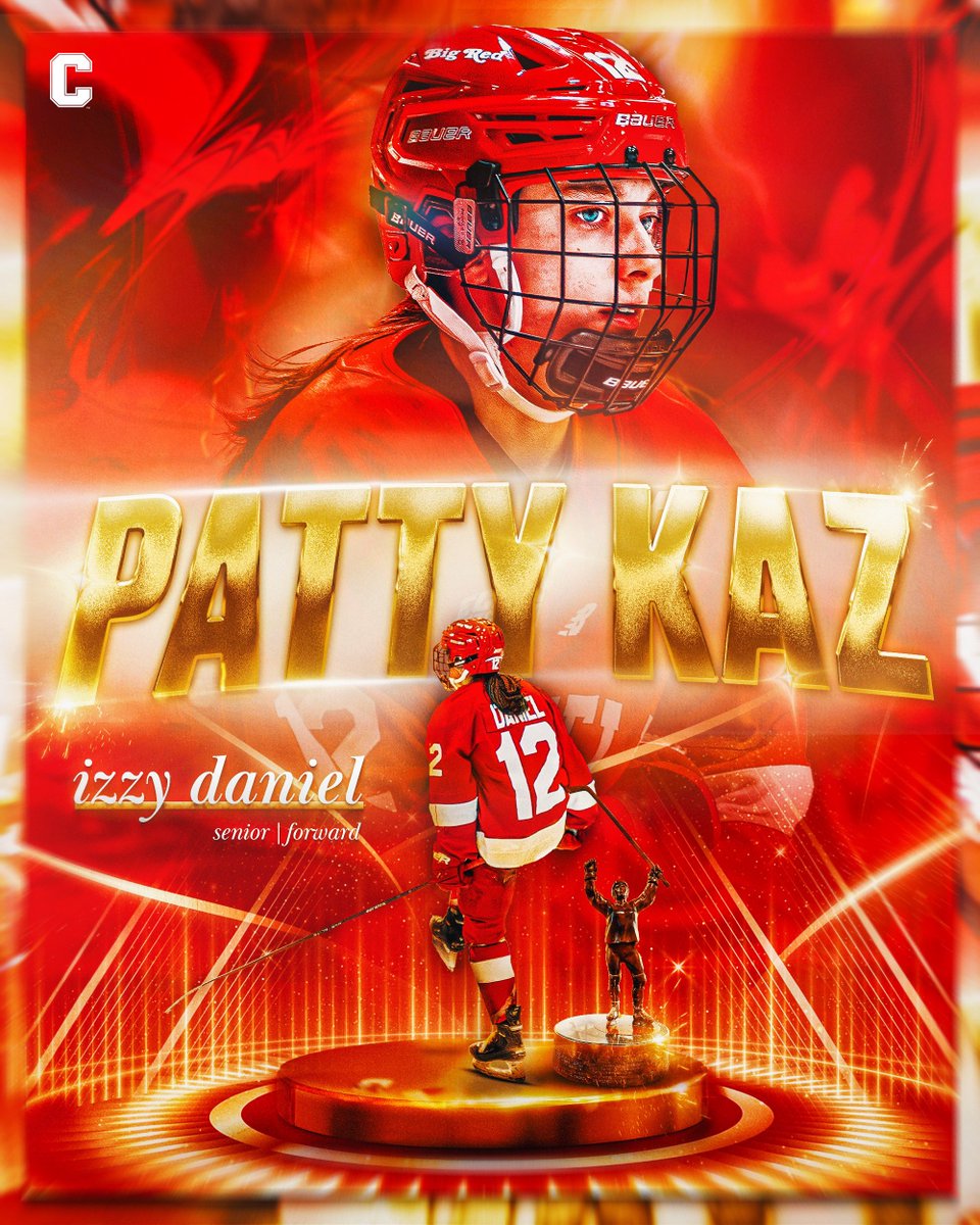 🚨IZZY DANIEL: 🐐 STATUS🚨 Izzy caps off a historic season becoming the first Cornellian in program history to win the Patty Kazmaier Award! #YellCornell | #NoFear 🎨: @EvanVolkman